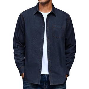 image:imageCOOFANDY Mens Heavyweight Denim Shirt Long Sleeve Button Down Jean JacketDark Indigo