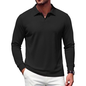 image:imageCOOFANDY Mens Knit Polo Shirts Casual Long Sleeve Polo Sweater Golf ShirtsBlack