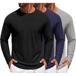 image:imageCOOFANDY Mens Long Sleeve Tee Shirts UV Sun Protection Athletic TShirtsC BlackNavy BlueLight Grey 3 Pack