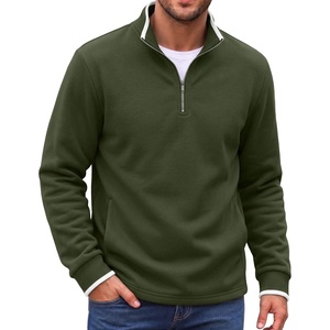 image:imageCOOFANDY Mens Quarter Zip Pullover Fleece Mock Neck Casual Sweatshirt 2026Army Green