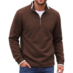 image:imageCOOFANDY Mens Quarter Zip Pullover Fleece Mock Neck Casual Sweatshirt 2026Browna