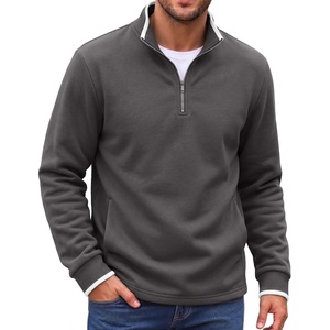 image:imageCOOFANDY Mens Quarter Zip Pullover Fleece Mock Neck Casual Sweatshirt 2026Dark Gray