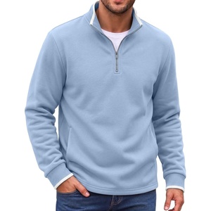 image:imageCOOFANDY Mens Quarter Zip Pullover Fleece Mock Neck Casual Sweatshirt 2026Light Blue