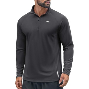 image:imageCOOFANDY Mens Quarter Zip Pullover Long Sleeve Athletic Running Shirts Quick Dry Lightweight Tennis GolfDark Gray