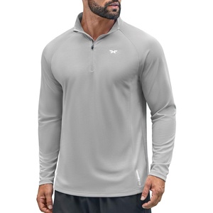 image:imageCOOFANDY Mens Quarter Zip Pullover Long Sleeve Athletic Running Shirts Quick Dry Lightweight Tennis GolfLight Gray