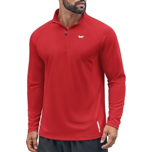 image:imageCOOFANDY Mens Quarter Zip Pullover Long Sleeve Athletic Running Shirts Quick Dry Lightweight Tennis GolfRed