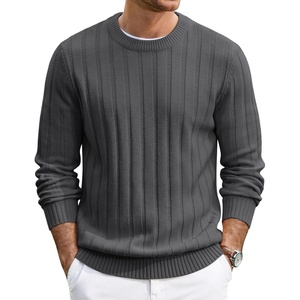 image:imageCOOFANDY Mens Sweater Crewneck Ribbed Knit Soft Warm Pullover SweaterDark Gray