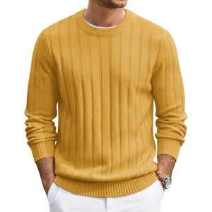 image:imageCOOFANDY Mens Sweater Crewneck Ribbed Knit Soft Warm Pullover SweaterMustard Yellow