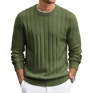 image:imageCOOFANDY Mens Sweater Crewneck Ribbed Knit Soft Warm Pullover SweaterOlive Green
