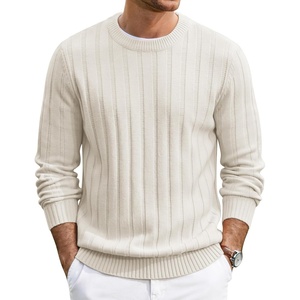 image:imageCOOFANDY Mens Sweater Crewneck Ribbed Knit Soft Warm Pullover SweaterWhite