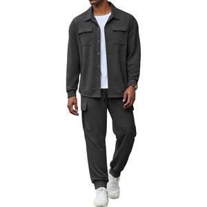 image:imageCOOFANDY Mens Tracksuit 2 Piece Jogging Sweatsuit Casual Cargo Pants OutfitDark Grey