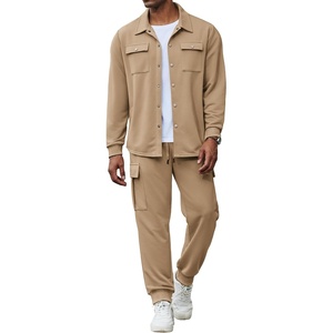 image:imageCOOFANDY Mens Tracksuit 2 Piece Jogging Sweatsuit Casual Cargo Pants OutfitKhaki