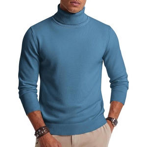 image:imageCOOFANDY Mens Turtleneck Sweater Casual Knitted Pullover SweaterBlue
