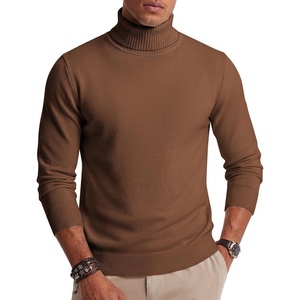 image:imageCOOFANDY Mens Turtleneck Sweater Casual Knitted Pullover SweaterBrown