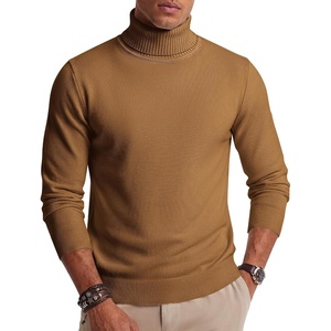 image:imageCOOFANDY Mens Turtleneck Sweater Casual Knitted Pullover SweaterLight Brown