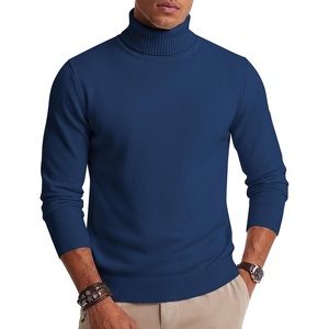 image:imageCOOFANDY Mens Turtleneck Sweater Casual Knitted Pullover SweaterNavy Blue