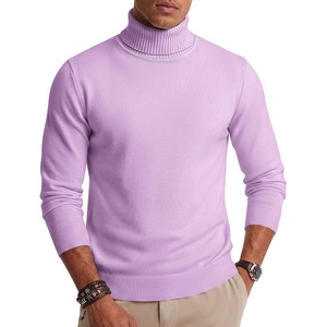 image:imageCOOFANDY Mens Turtleneck Sweater Casual Knitted Pullover SweaterPurple