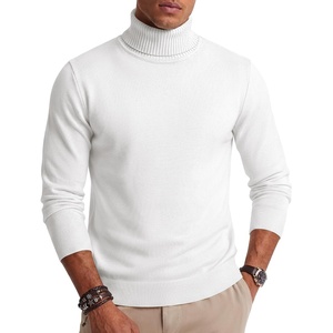 image:imageCOOFANDY Mens Turtleneck Sweater Casual Knitted Pullover SweaterWhite
