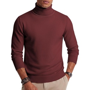 image:imageCOOFANDY Mens Turtleneck Sweater Casual Knitted Pullover SweaterWine Red