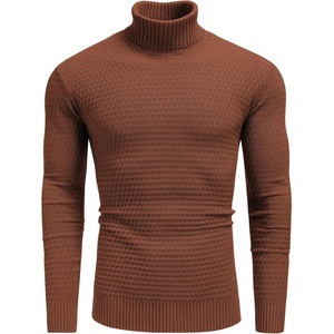 image:imageCOOFANDY Mens Turtleneck Sweaters Slim Fit Casual Dress Knitted Turtle NeckBrown