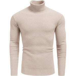 image:imageCOOFANDY Mens Turtleneck Sweaters Slim Fit Casual Dress Knitted Turtle NeckLight Khaki