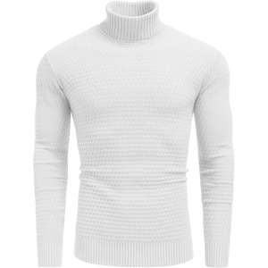 image:imageCOOFANDY Mens Turtleneck Sweaters Slim Fit Casual Dress Knitted Turtle NeckPure White