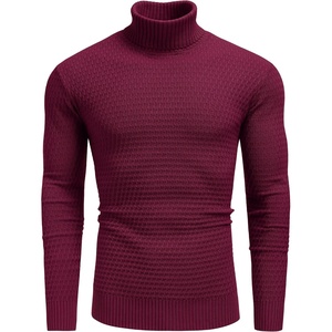 image:imageCOOFANDY Mens Turtleneck Sweaters Slim Fit Casual Dress Knitted Turtle NeckWine Red