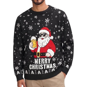 image:imageCOOFANDY Ugly Christmas and Halloween Sweater Mens Crewneck PulloverBlack  Santa Beer