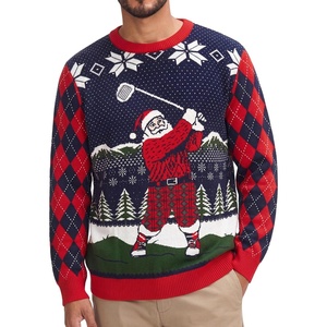 image:imageCOOFANDY Ugly Christmas and Halloween Sweater Mens Crewneck PulloverNavy  Golf Santa