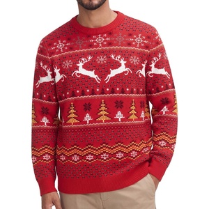 image:imageCOOFANDY Ugly Christmas and Halloween Sweater Mens Crewneck PulloverRed  Reindeer Snowflake