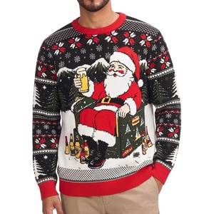 image:imageCOOFANDY Ugly Christmas and Halloween Sweater Mens Crewneck PulloverWhite  Santa Beer  Sleigh