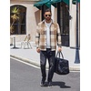 image:imageCOOFANDY Mens Flannel Shirts Casual Button Down Plaid Shirt Jacket Long Sleeve Fleece Shacket with PocketsBuffalo Khaki