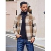 image:imageCOOFANDY Mens Flannel Shirts Casual Button Down Plaid Shirt Jacket Long Sleeve Fleece Shacket with PocketsBuffalo Khaki