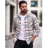image:imageCOOFANDY Mens Flannel Shirts Casual Button Down Plaid Shirt Jacket Long Sleeve Fleece Shacket with PocketsDove Gray