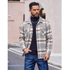 image:imageCOOFANDY Mens Flannel Shirts Casual Button Down Plaid Shirt Jacket Long Sleeve Fleece Shacket with PocketsDove Gray