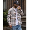 image:imageCOOFANDY Mens Flannel Shirts Casual Button Down Plaid Shirt Jacket Long Sleeve Fleece Shacket with PocketsDove Gray