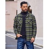 image:imageCOOFANDY Mens Flannel Shirts Casual Button Down Plaid Shirt Jacket Long Sleeve Fleece Shacket with PocketsLight Green