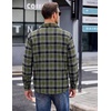 image:imageCOOFANDY Mens Flannel Shirts Casual Button Down Plaid Shirt Jacket Long Sleeve Fleece Shacket with PocketsLight Green