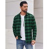 image:imageCOOFANDY Mens Flannel Shirts Long Sleeve Plaid Casual Button Down ShirtBuffalo Black Green