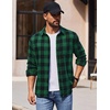 image:imageCOOFANDY Mens Flannel Shirts Long Sleeve Plaid Casual Button Down ShirtBuffalo Black Green