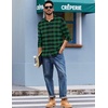 image:imageCOOFANDY Mens Flannel Shirts Long Sleeve Plaid Casual Button Down ShirtBuffalo Black Green