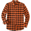 image:imageCOOFANDY Mens Flannel Shirts Long Sleeve Plaid Casual Button Down ShirtBuffalo Black Orange