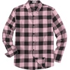 image:imageCOOFANDY Mens Flannel Shirts Long Sleeve Plaid Casual Button Down ShirtBuffalo Black Pink