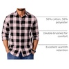 image:imageCOOFANDY Mens Flannel Shirts Long Sleeve Plaid Casual Button Down ShirtBuffalo Black Pink