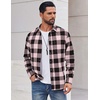 image:imageCOOFANDY Mens Flannel Shirts Long Sleeve Plaid Casual Button Down ShirtBuffalo Black Pink