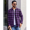 image:imageCOOFANDY Mens Flannel Shirts Long Sleeve Plaid Casual Button Down ShirtBuffalo Black Purple