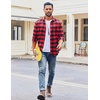 image:imageCOOFANDY Mens Flannel Shirts Long Sleeve Plaid Casual Button Down ShirtBuffalo Black Red