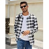 image:imageCOOFANDY Mens Flannel Shirts Long Sleeve Plaid Casual Button Down ShirtBuffalo Black White