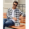 image:imageCOOFANDY Mens Flannel Shirts Long Sleeve Plaid Casual Button Down ShirtBuffalo Black White