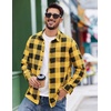 image:imageCOOFANDY Mens Flannel Shirts Long Sleeve Plaid Casual Button Down ShirtBuffalo Black Yellow